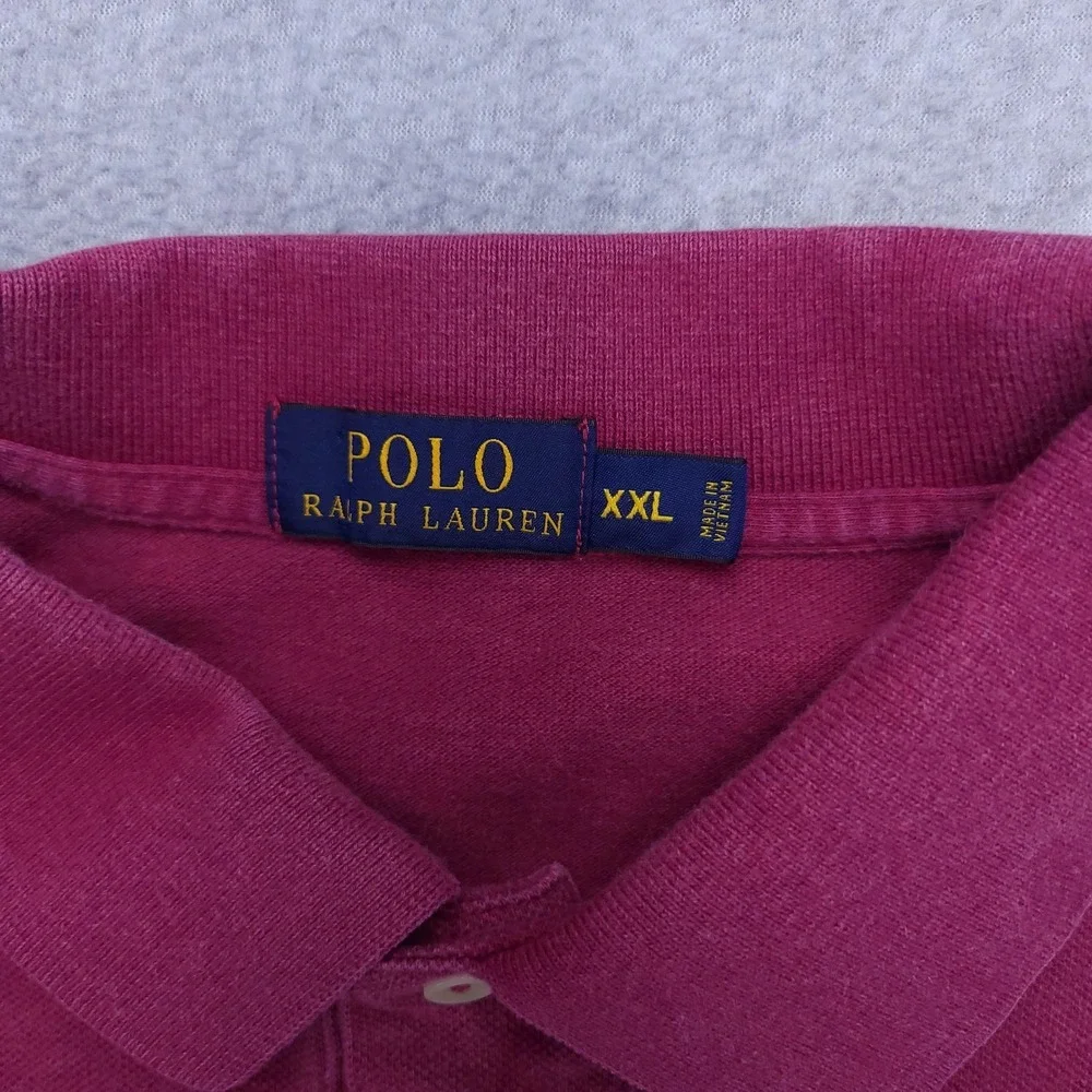 Polo Ralph Lauren Polo Shirt Mens 2XL Pink‎ Solid Cotton Pony Logo Casual Top